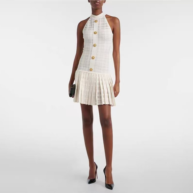 balmain ribbed knit long sleeve top